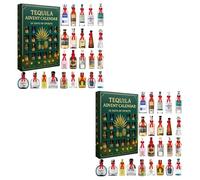 2025 Tequila Advent Calendar - 24 Days of Premium Spirits, Limited Edition Mini Liquor Sampler Countdown (Aged Añejo & Blanco Tequila), Adult Alcohol Gift Set & Christmas Holiday Gifts Box (2pcs)