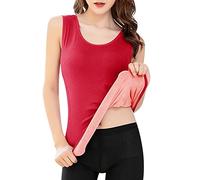 2025 Thermal Vest Women's Body Shaping Vest Underwear Body Beautifying Thickened Thermal Top (Red, M)