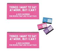 2025 Things I Want To Say At Work, But I Can't Sarcastic Calendar, Office Satire And Humorous Quotes Calendar,2025 wall calendar 12 month, Rude Work Gifts For Stress Relief (2pcs)
