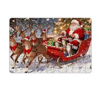 2025 This Of Puzzles Lets You Easily Create Heartwarming Family Stories Filled With Happiness And Joy And Celebrate Eve With Santa Delivering ! (Gold, 30x21cm)