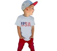 2025 - Toddler Kids Baby Girls Boys 4th July Summer Short Sleeve Independence Day T-Shirt T-Shirt American Flag Tops Undershirt Boy, gray, 5 Years