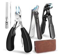 2025 Toenail Clippers for Thick Nails for Seniors, Nail Clippers for Men Angled Head, Toe Nail Clippers Slanted, Wide Jaw Opening with Catcher, Heavy Duty Ingrown Toenail Clippers Long Handle