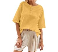 2025 Top Woman Summer Tee Shirt Sports Woman Half Sleeve Solid Color Casual Loose Chic Elegant Comfortable Simple Breathable Everyday Going Out Light Soft Top