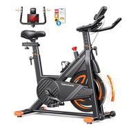 2025 Toputure Exercise Bike with LCD Display, Stationary Bike with App 0-100% Magnetic Resistance Spin Bike for Home Gym Use, Ultra-Quiet 15kg Flywheel, 350lbs Weight Capacity