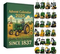 2025 Tractor Advent Calendar, 24 Days Christmas Countdown with Mini Tractor Ornaments, Farm-Themed Vintage Collectible for Farmers & Enthusiasts (1PC)