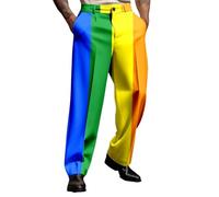 2025 Trousers Male Rainbow Mouth Theme Casual Day Suit Trousers Holiday Printed Casual Novel Button Pants