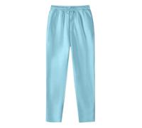 2025 Trousers Mens Hip Hop Pants Casual Solid Color Track Cuff Lace Up Workout Pants with Pocket (Blue, L)