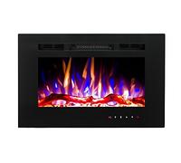 2025 TruFlame PREMIUM PRODUCT 26inch Black Wall Mounted Electric Fire with 3 colour Flames and can be inserted (Pebbles, Logs and Crystals)!