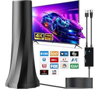 2025 TV Antenna for Smart TV and Old TV, 1900+ Miles Range HD Digital TV Antenna Indoor with 360° Signal Strongest Booster, Supports Local Channels 1080P 4K Reception (14.6FT)