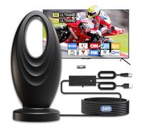 2025 TV Antenna for Smart TV and Old TV, 2800+ Miles Range HD Digital TV Antenna Indoor with 360° Signal Strongest Booster, Supports Local Channels 1080P 4K Reception for Home, RV, Camping (34ft)