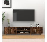 vidaXL TV Cabinet Smoked Oak 180x31.5x40 cm Engineered Wood UK