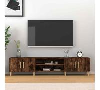 vidaXL TV Cabinet Smoked Oak 180x31.5x40 cm Engineered Wood UK