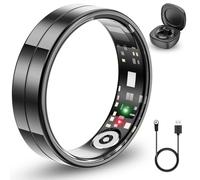 2025 Ultra Thin Smart Ring, Monitors 24/7 Heart Rate, SpO2, Sleep, Body Temperature, etc. Rings for Men and Women, No Subscription Costs, Android iOS (Black Size 12)