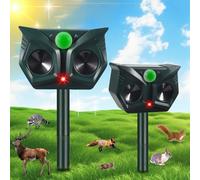 2025 Ultrasonic Cat Repellent Outdoor Solar Animal Repeller with Motion Sensor Waterproof Rabbit detetrrent to Scare Away Dog Raccoon Rodent Squirrel Skunk Repellent for Yard Farm Garden(2pack)