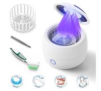 2025 Ultrasonic Retainer Cleaner Machine - 45kHz Retainer Cleaner for Night Guards, Mouth Guards, Dentures - 24W Dental Ultrasonic Cleaner with 4 Modes, 200ML - Great Gift for Braces Users