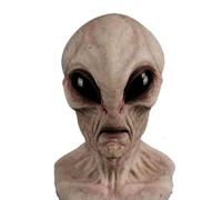 2025 Update Realistic Alien Head Mask, Halloween Alien Mask Props Creepy Masquerade Latex Full Head Realistic Masks, Adults Halloween Creepy Costume (C)