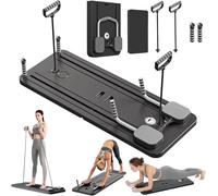2025 Updated Pilates Board - Pilates Reformer Set, 5 in 1 Pilates Sliding Board, Multi-Purpose Foldable Pilates Reformer Board for Home, Pilates Equipment (Black)