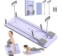 2025 Updated Pilates Board - Pilates Reformer Set, 5 in 1 Pilates Sliding Board, Multi-Purpose Foldable Pilates Reformer Board for Home, Pilates Equipment (Purple)