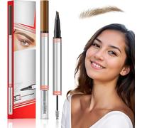 2025 Upgrade! 4-Pack Eyebrow Pencils 2-in-1 with Gel & 4 Tips, Waterproof Microblading Pen + Brow Brush for Daily Use 01# Light Brown