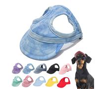2025 Upgrade: Adjustable, Cute Embroidered Dog Sun Hat - Outdoor Sun Protection With Ear Holes & Neck Strap
