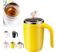 2025 Upgrade Automatic Magnetic Stirring Coffee Mug, Portable Rechargeable Magnetic Stirring Coffee Mugs, Lazy Stainless Steel Self Stirring Coffee Mug for Home,Office,School,Travel (Yellow)