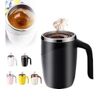 2025 Upgrade Automatic Magnetic Stirring Coffee Mug, Portable Rechargeable Magnetic Stirring Coffee Mugs, Lazy Stainless Steel Self Stirring Coffee Mug for Home,Office,School,Travel (Black)