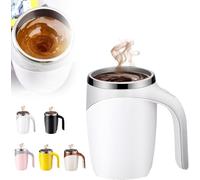 2025 Upgrade Automatic Magnetic Stirring Coffee Mug, Portable Rechargeable Magnetic Stirring Coffee Mugs, Lazy Stainless Steel Self Stirring Coffee Mug for Home,Office,School,Travel (White)