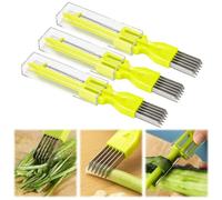 2025 Upgrade Chopped Green Onion Knife Scallion Cutter, 3 in 1 Shred Silk The Knife, Multifunctional Peeler for Fruit and Vegetable, Kitchen Vegetable Gadgetfor Slicing, Cutting, and Peeling