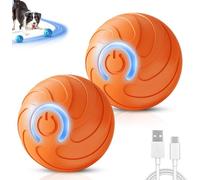 2025 Upgrade Dog Ball - USB Rechargeable Vibrating & Auto-Bouncing Interactive Pet Toy, Smart Shaking Ball for Small Medium Large Dogs, Durable Chew-Proof Puppy Toy (Orange-2pcs)