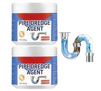 2025 Upgrade Drain Unblocker, Powerful Sink & Pipe Cleaner for Bathroom, Restroom Cleaning Foam Powder, Fast Acting Drain Cleaning Dredge Agent for All Pipes (2PC)