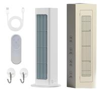 2025 Upgrade Fan Air Cooler, Mini Portable Air Conditioners for Instant Cooling, Ultra Quiet Energy Saving Cooling Fan, Wall Mounted Bladeless Fan for Home Office (White-Charging)