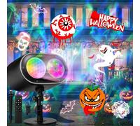 2025 Upgrade Halloween Christmas Projector Light, Outdoor 2-in-1 HD Holiday Projector with Remote Timer, 12 Dynamic Patterns & 7 Color Wave Effects for House Garden Yard Xmas Thanksgiving