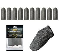 2025 Upgrade: Longer Size Silver Fiber Professional Finger Sleeves for Mobile Gaming-No More Slipping, Maximum Touch Sensitivity, Anti-Sweat, Fits All Touchscreen Devices, 10 Pack (M)