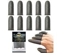 2025 Upgrade: Longer Size Silver Fiber Professional Finger Sleeves for Mobile Gaming-No More Slipping, Maximum Touch Sensitivity, Anti-Sweat, Fits All Touchscreen Devices, 10 Pack (L)