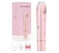 2025 Upgrade New Glow Aura Women's Shaver, Women's 2-in-1 Electric Razor & Bikini Trimmer, Wet and Dry Waterproof Bikini Shaver, Glowshave Dual Head Body Razor for Face, Legs, Underarm (Pink)