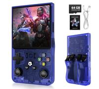 2025 Upgrade R36MAX Retro Handheld Game Console with 64GBuilt-in 18000+ Classic Games, Portable Video Gaming Console Linux System 4.0 Inch IPS Screen, 4000mAh Rechargeable Battery-Blue