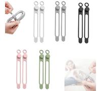 2025 Upgrade Silicone Headphone Organizers,Data Cable Organizer, Silicone Cable Ties Reusable Cable Management Organizers Multipurpose Elastic Cord Organizer for Bundling and Fastening Cables (10Pcs)