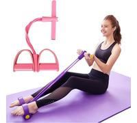 2025 Upgrade Two-in-one Fitness Resistance Bands with 4 Tube Pedal Ankle Puller, Stretch Bands for Exercise & Sit Up Training, Workout Equipment for Women & Men, Home Gym Essentials