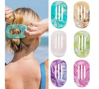 2025 Upgrade Versatile Hair Clips, Simple Elegant Flat Claw Clips for Women, Strong Hold French Hair Clip for Everyday Use, Driving, Lying Down (6PCS-A)