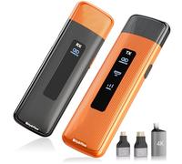 Wireless HDMI Transmitter and Receiver 4K Decode 1080P Output, 100Ft/50M Portable 2.4G/5G Plug&Play, for iPhone 16 15 14 Pro Max/PC/Laptop/Camera/DV/HDTV/Projector/TV Box, No Need App/Bluetooth