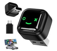 2025 Upgraded 2-in-1 Wireless Carplay Adapter, Suitable for cars with carplay, Auto Connect Compatible with iPhone & Android, Plug & Play Mini Design Car Play Wireless Adapter, USB-A, C Extension