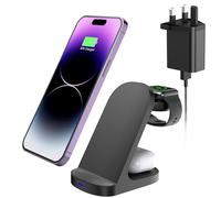 [2025 Upgraded] 3-in-1 Wireless Charging Station for iPhone 16/15/14/13/12/Pro/Max, AirPods Pro/3/2 & Apple Watch Ultra/9/8/SE | 15W Fast Charge | Includes 20W Adapter | Overheat Protection
