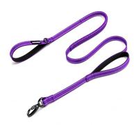 2025 Upgraded 6-8 FT Heavy Duty Dog Leash for Medium and Large Dogs, Reflective No-Pull Bungee Leash with Double Padded Handles and Locking Carabiner Clip, Durable Thick Nylon for Walking, Running