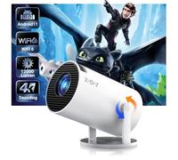 [2025 Upgraded & Android 11.0] Mini Projector Native 720P HD, Supports 4K 1080P, XGODY Gimbal 3 Portable Projector 12000 Lumen, WiFi 6, Bluetooth, Auto Keystone, Video Projector for Home Cinema