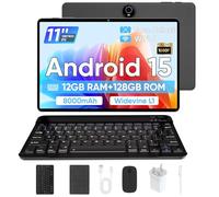2025 Upgraded Android 15 Tablet,11 inch Android Tablets,12GB+128GB+1TB Expand, Support Face Unlock+18W Fast Charging, Octa-Core, WiFi, Dual Camera,8000mAh Battery, 2in1 Tablet with Keyboard