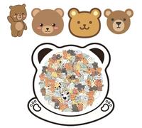 2025 Upgraded Bear Shaped Puzzle, 135-piece Colored Bear Shaped Wooden Jigsaw Puzzle, Challenging Irregular Jigsaw for Bear Lovers, Relaxing Puzzles