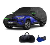2025 Upgraded Car Cover for Toyota RAV4 LE XSE XLE Hybrid SE Sedan 2021-2024, Waterproof Full Exterior Car Covers Windproof Snow Proof Rain Sun Hail Protection with Door Zipper & Inner Cotton