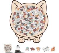 2025 Upgraded Cat Shaped Puzzle,145-piece Colored Cat Shaped Wooden Jigsaw Puzzle (#A)