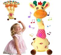 2025 Upgraded Dancing Giraffe Toy-Cute Interactive Talking Dancing Giraffe Plush Toy, Musical Baby Toys Singing 10 Children's Song Repeats What You Say (2pcs)