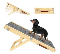 2025 Upgraded Dog Ramp for Couch, Foldable Small Dog Ramp for Bed, 4 Adjustable Height from 13'' to 21", Portable Stable Pet Steps with Non-Slip Pad, Pet Ramps Use for Low Bed Couch Stairs